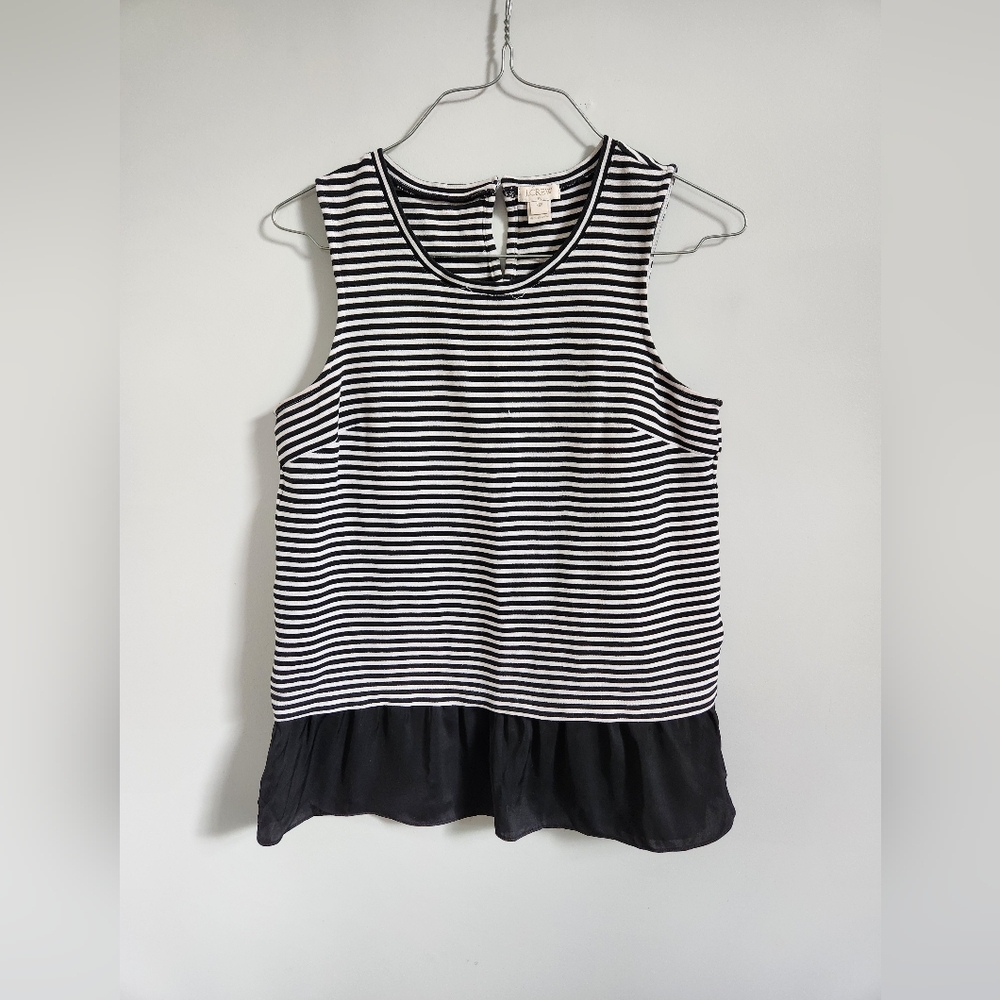 J Crew Striped Black and White Sleeveless Top sz xxs